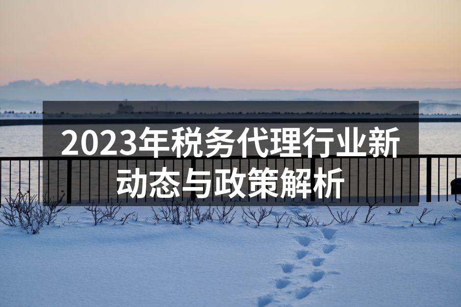 2023年税务代理行业政策变化图解