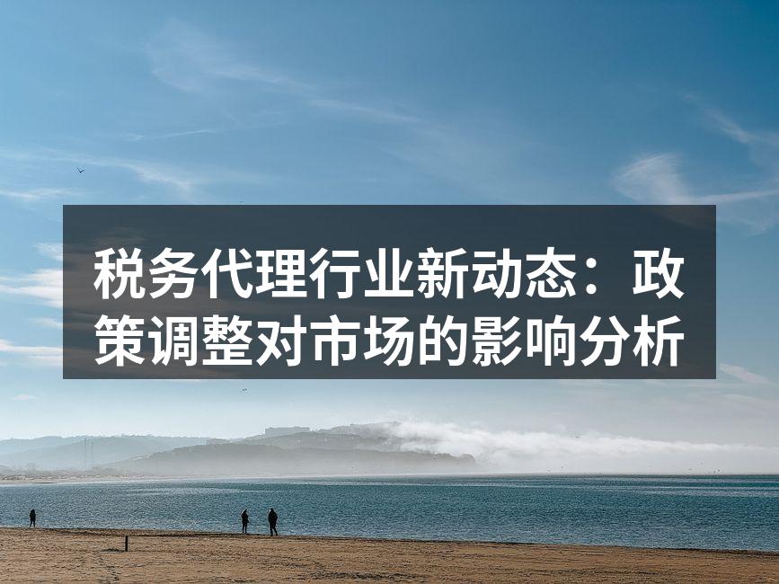 税务代理行业新政策解读